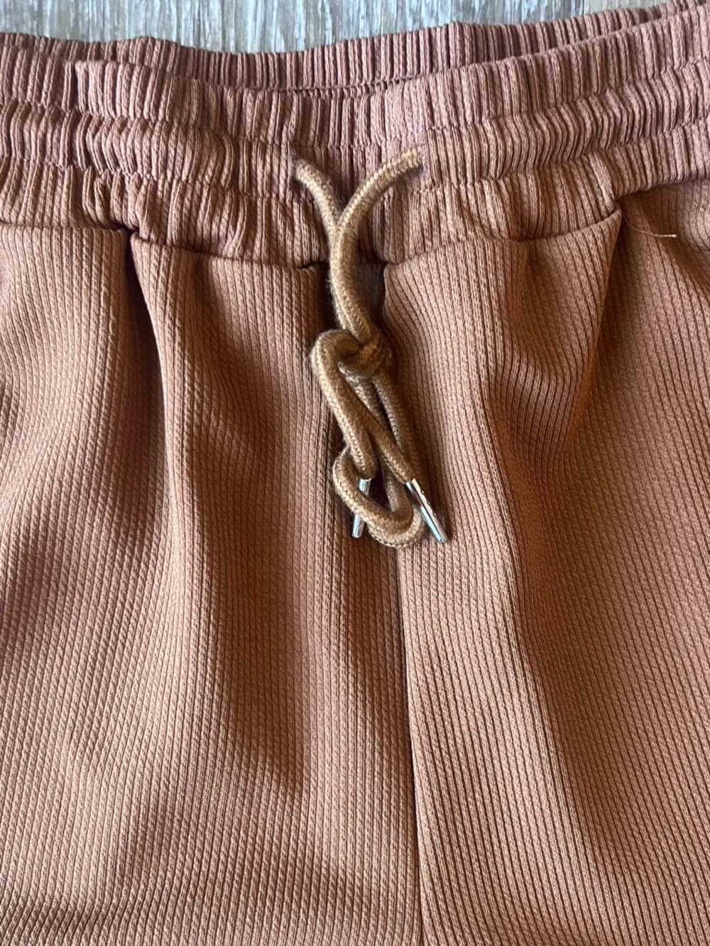 Rust Brown Ribbed Tank and Shorts Set - Picture 2 of 3
